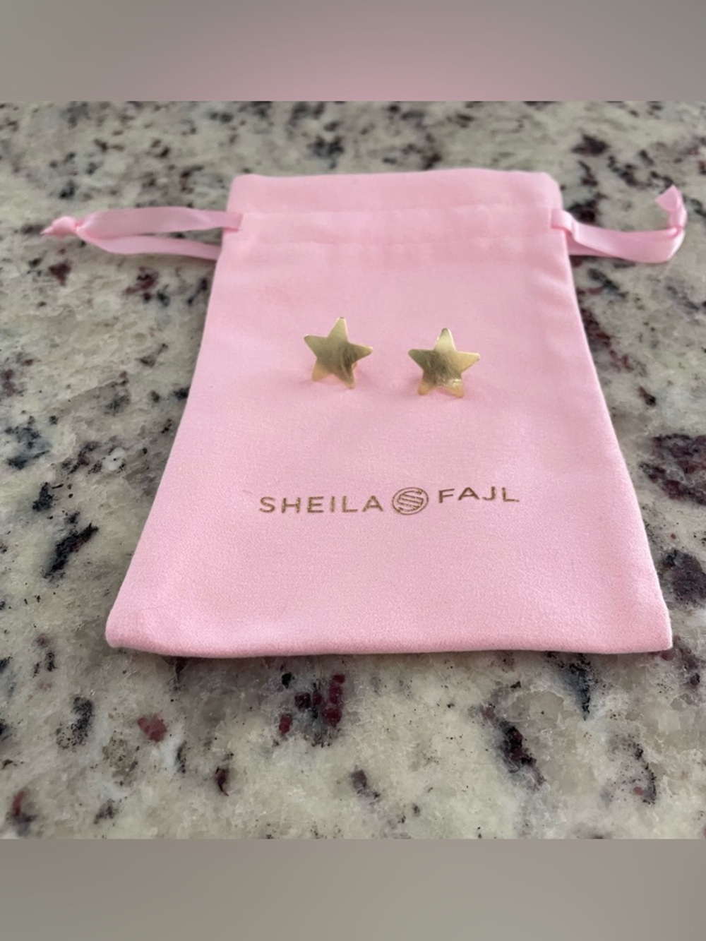 Sheila Fajl Lana Star Stud Earrings Brushed 18K Gold Plated Finish